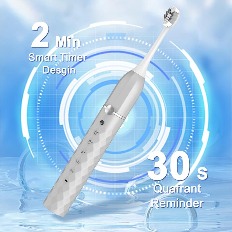 Seapeoa Electric Toothbrush Set, Equipped with 10 Brush Heads and Travel case, IPX8 Waterproof, 2-Minute Timer, 42000 high-Frequency Vibrations, 5 Modes, The First Choice for Gift Giving - Image 4